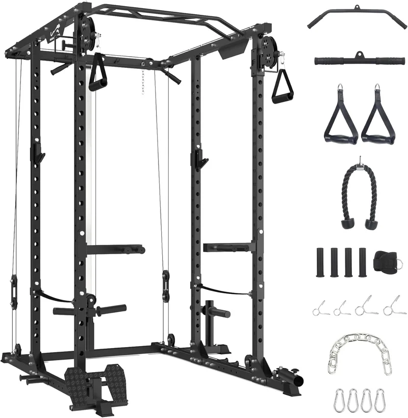 Flarhetoric Power Cage with Pulley System - Rank 5 in Best Squat Rack of 2025