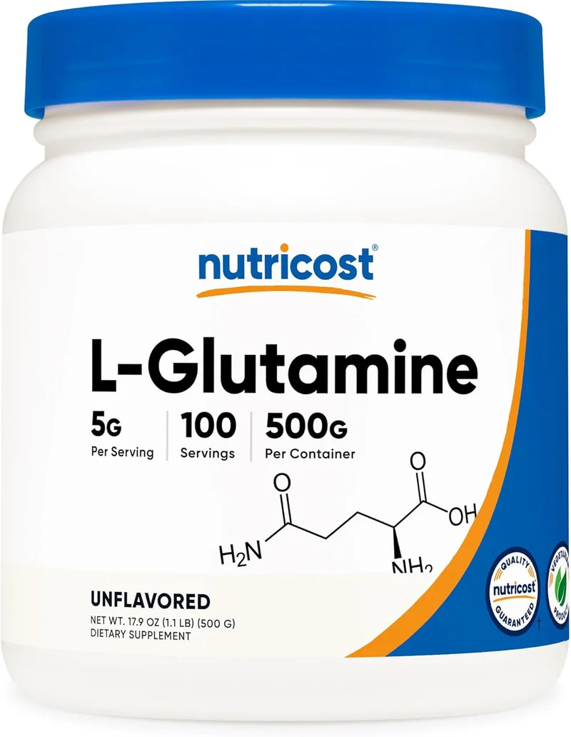 Nutricost L-Glutamine Powder Unflavored 500g - Rank 2 in Best Glutamine Supplement of 2025
