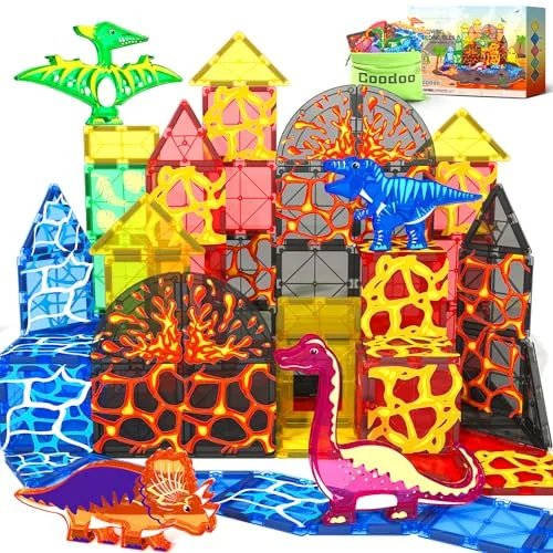 Dinosaur World Magnetic Tile Set - Rank 4 in Best Magnetic Tiles of 2025