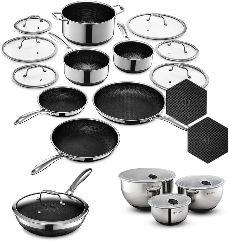 HexClad 19-Piece Cookware Set - Rank 2 in Best Hexclad Pans of 2025