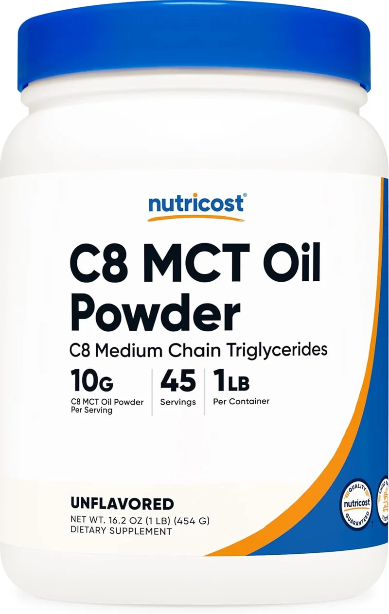 Nutricost C8 MCT Oil Powder 1LB - Rank 2 in Best Mct Oil For Weight Loss of 2025