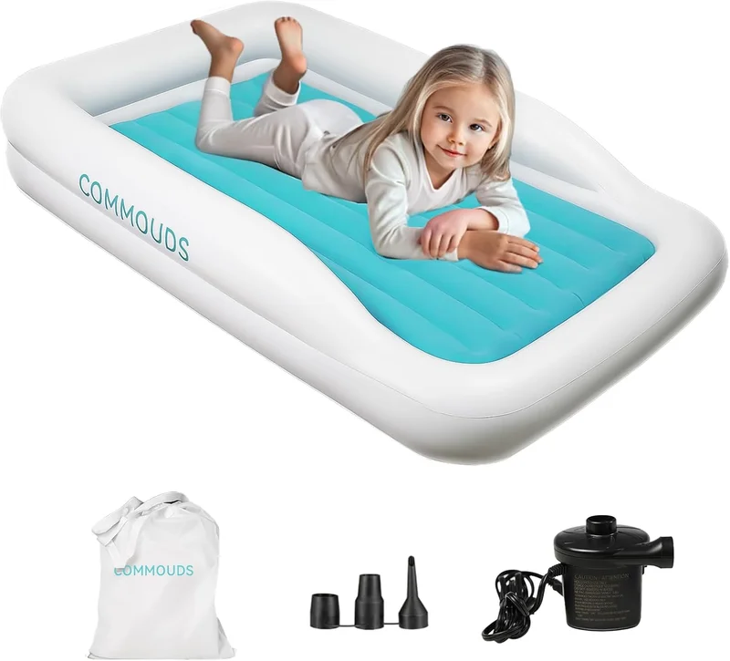 COMMOUDS Toddler Travel Bed with Bumpers - Rank 10 in Best Inflatable Toddler Beds of 2025