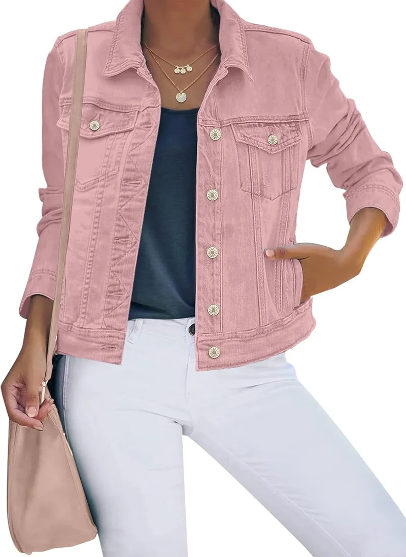 Luvamia Women's Classic Pink Jean Jacket - Rank 6 in Best Cropped Jacket of 2025