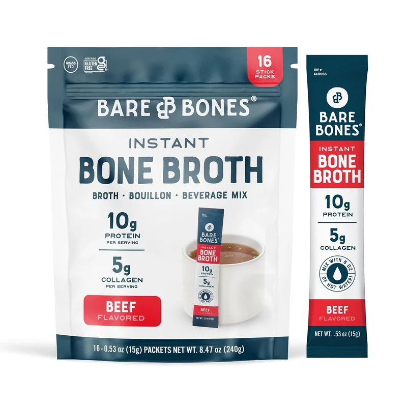 Bare Bones Beef Bone Broth Powder Mix - Rank 4 in Best Bone Broth Protein of 2025