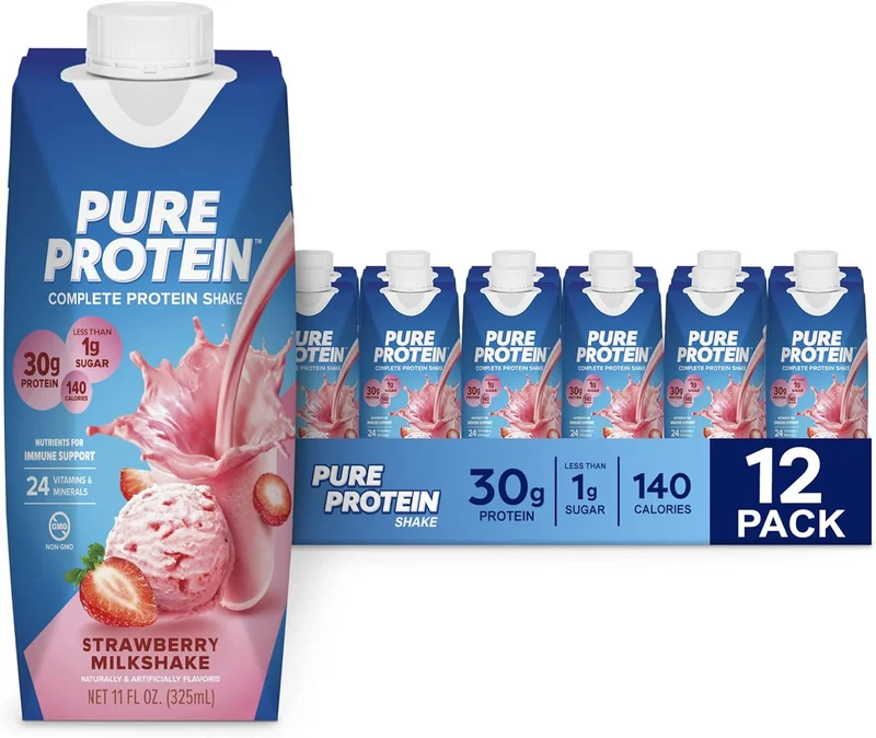 Pure Protein Strawberry Protein Shake, 12 Pack - Rank 7 in Best Protein Shake of 2025