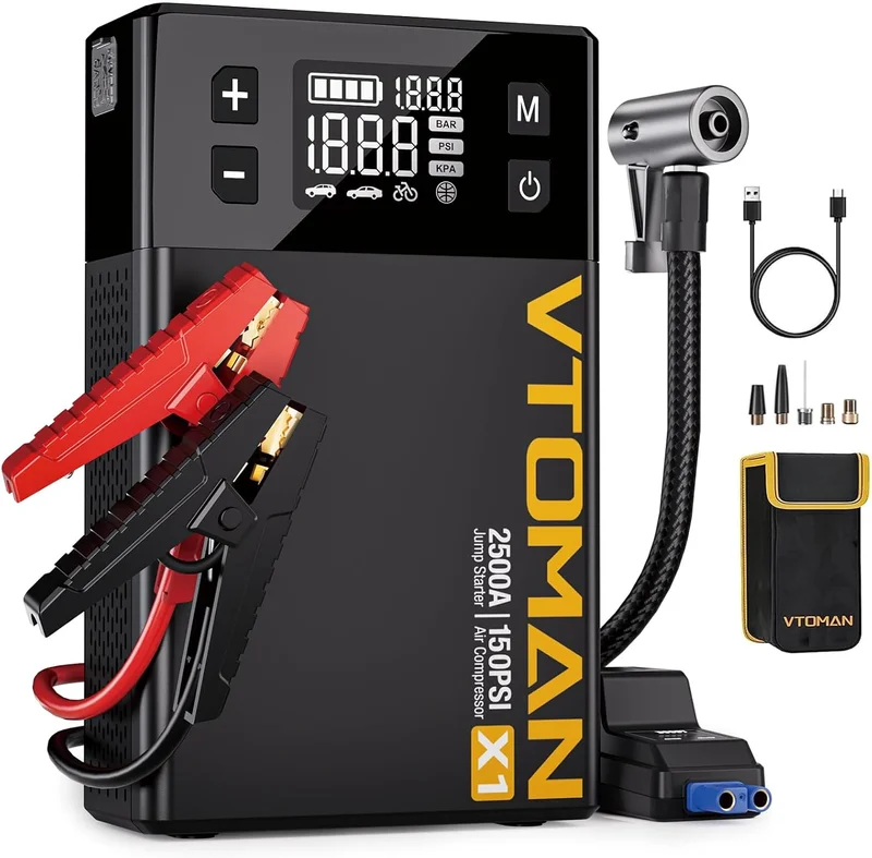VTOMAN X1 Jump Starter with Compressor - Rank 9 in Best Jump Starter With Air Compressor of 2025