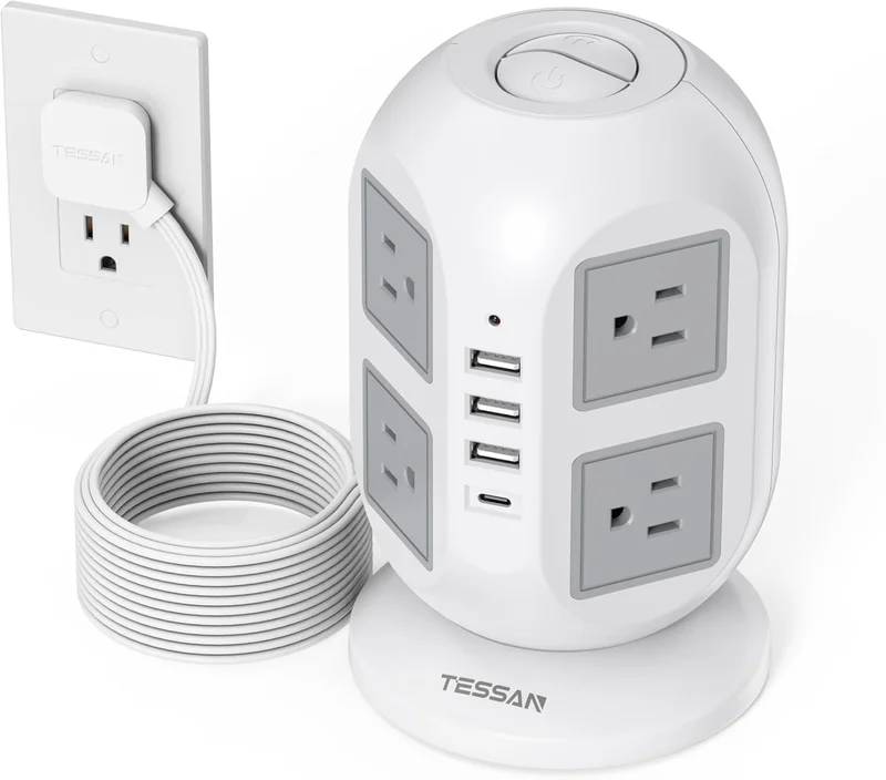 TESSAN Tower Surge Protector Power Strip 10ft - Rank 4 in Best Power Tower of 2025