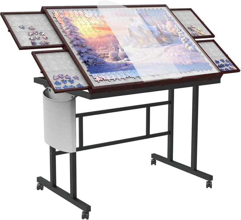 Jigsaw Puzzle Table with Storage Drawers - Rank 5 in Best Puzzle Table With Drawers of 2025