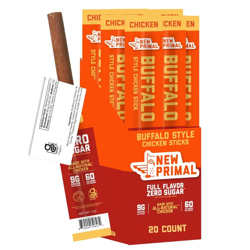 The New Primal Buffalo Chicken Sticks - Rank 8 in Best Low Carb Snack of 2025