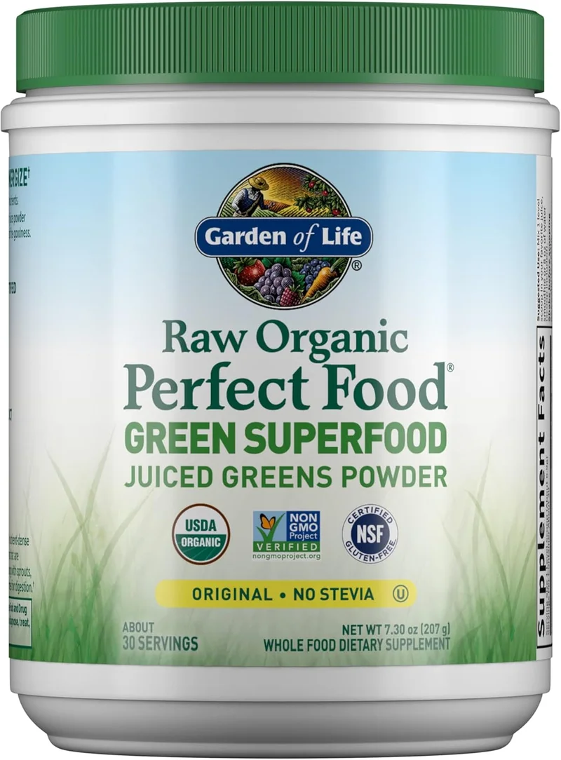 Garden of Life Raw Organic Green Superfood Powder - Rank 2 in Best Organic Green Powder of 2025