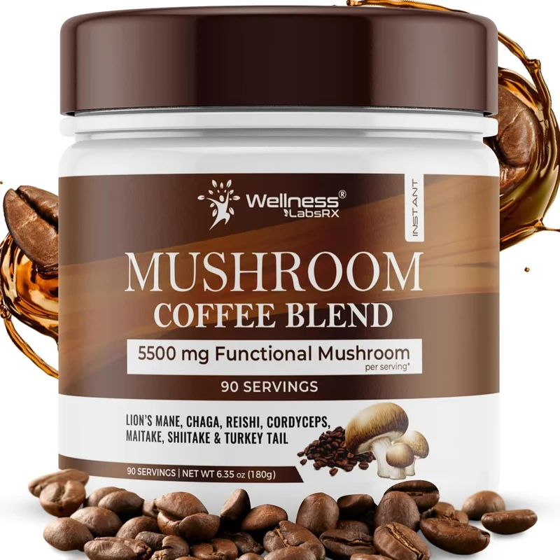 Wellness LabsRx Mushroom Coffee with Organic Mushrooms - Rank 8 in Best Mushroom Coffee of 2025