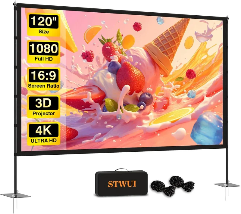 Outdoor Projector Screen with Stand 120 inch - Rank 6 in Best Projector Screen of 2025