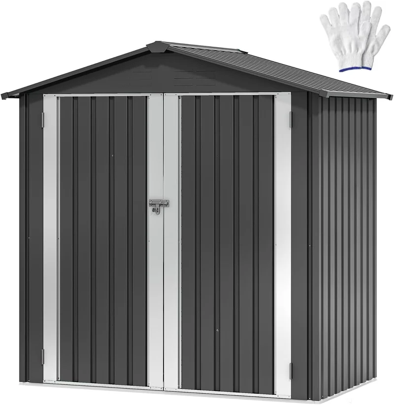 DWVO Outdoor Storage Shed Dark Gray - Rank 10 in Best Wooden Sheds of 2025