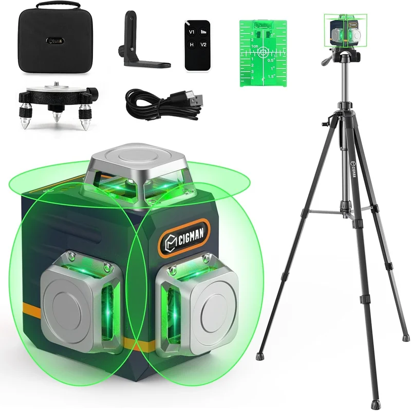 CIGMAN 3D Laser Level with Tripod - Rank 6 in Best Laser And Leveler of 2025