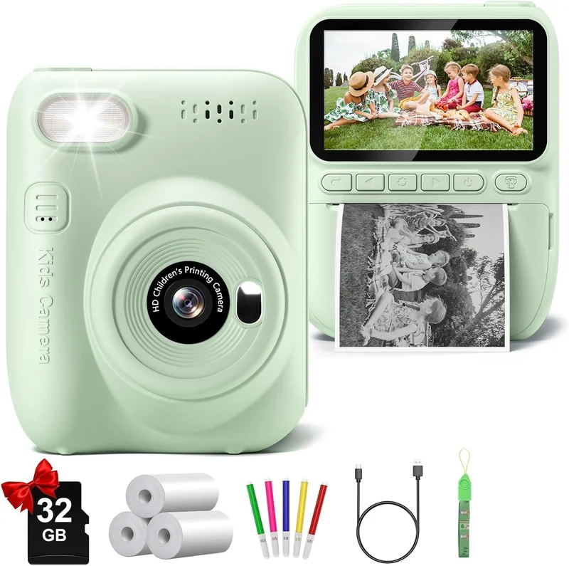 Gofunly Kids Instant Print Camera Green - Rank 5 in Best Polaroid Camera of 2025