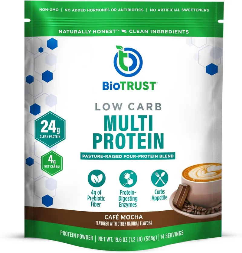 BioTrust Low Carb Protein Powder Cafe Mocha - Rank 9 in Best Tasting Weight Loss Protein Powder of 2025
