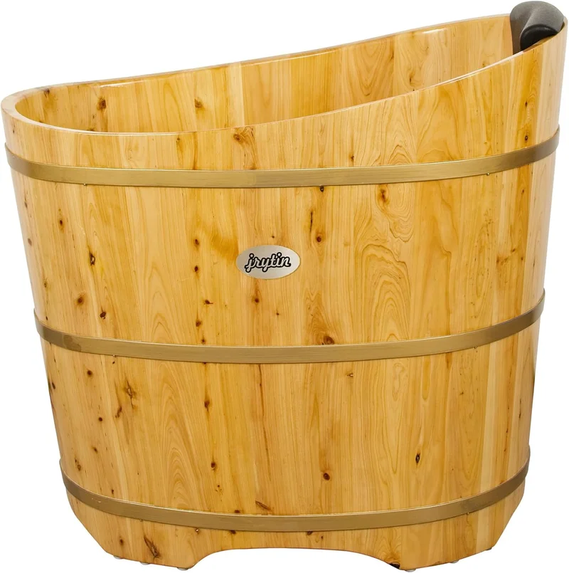 JRYTIN Wooden Bathtub, Portable Cedar Soaking Tub - Rank 9 in Best Wood Hot Tub of 2025