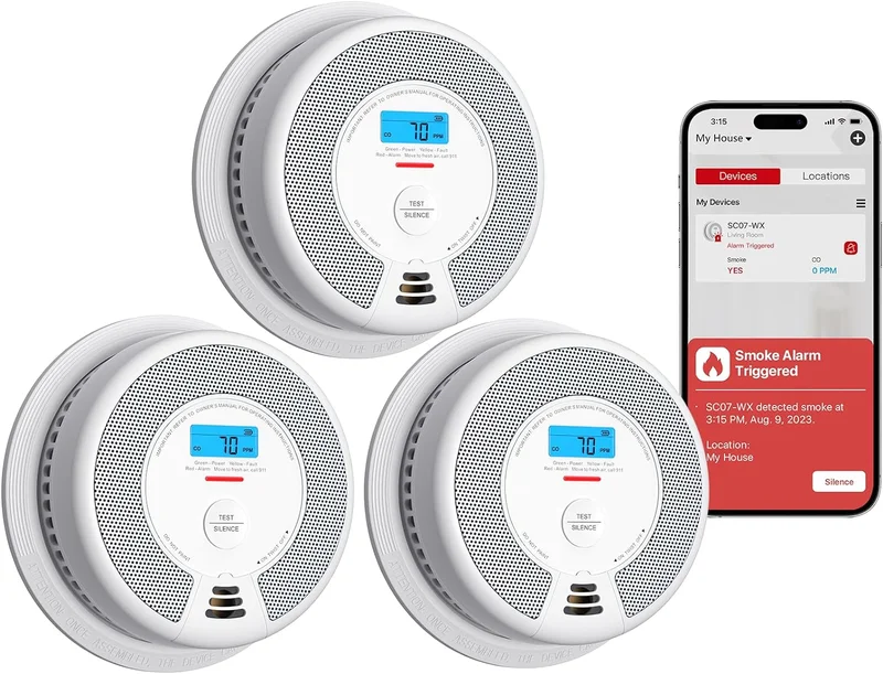 X-Sense Wi-Fi Smoke and CO Detector Combo SC07-WX 3-Pack - Rank 2 in Best Carbon Monoxide Detector of 2025