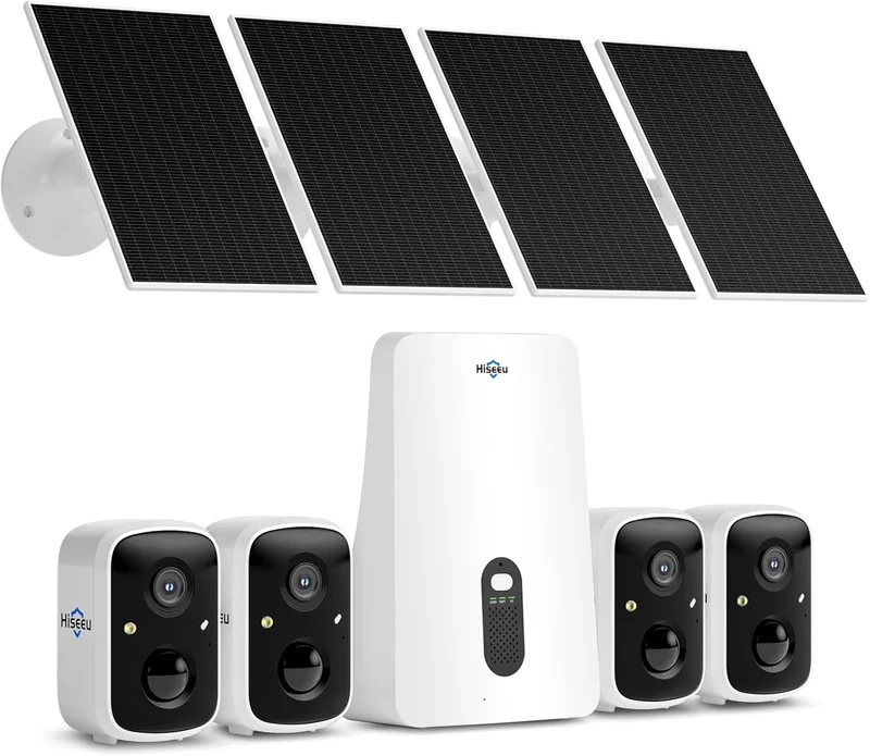 Hiseeu Solar Wireless Outdoor Security Cameras Kit - Rank 9 in Best Home Security System of 2025