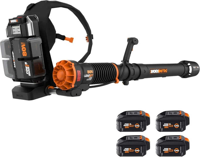 WORX Nitro WG572 Cordless Backpack Leaf Blower - Rank 6 in Best Electric Leaf Blower of 2025