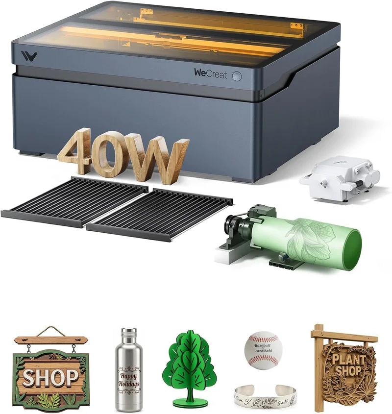WECREAT Vision 40W Laser Engraver Cutter - Rank 2 in Best Laser Engraver of 2025