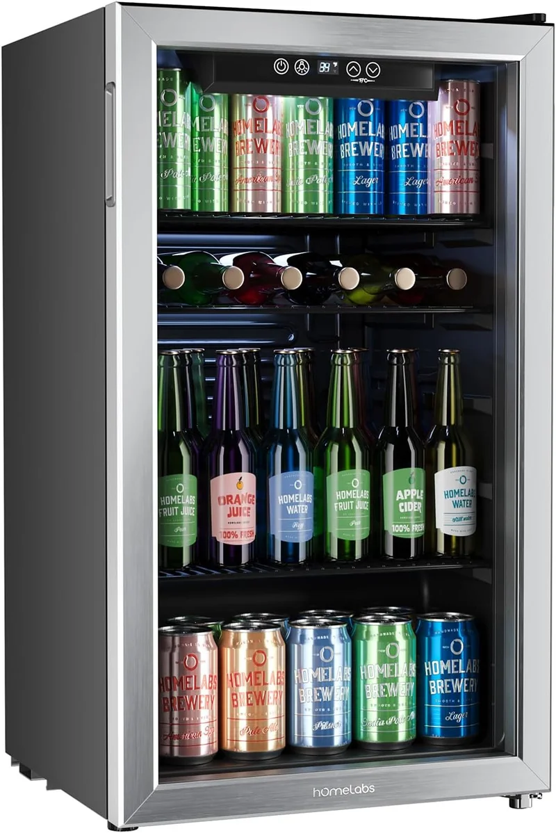hOmeLabs Beverage Refrigerator and Cooler - Rank 2 in Best Mini Fridge With Freezer of 2025