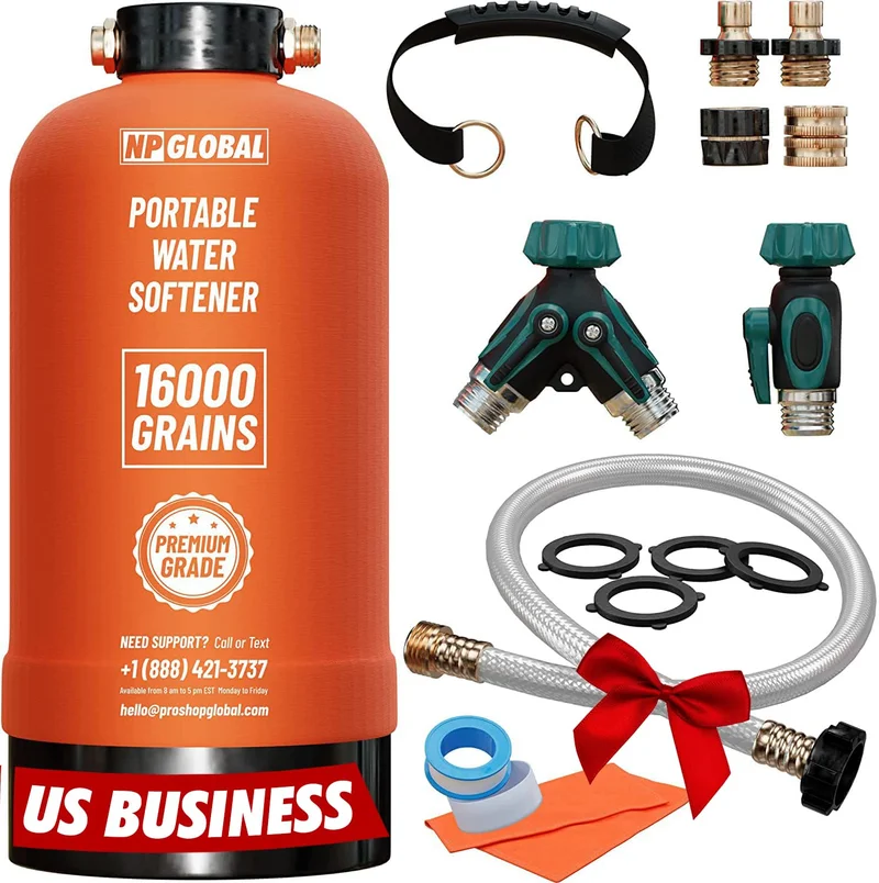 NPGLOBAL Portable RV Water Softener - 16,000 Grain - Rank 9 in Best Rv Water Softener of 2025