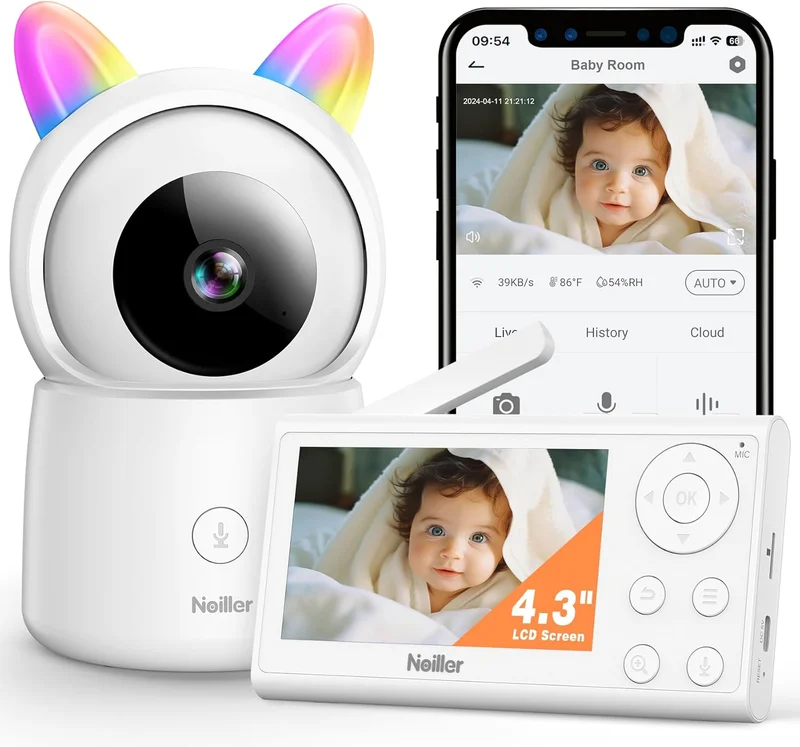 NOILLER Video Baby Monitor with 1080P Camera - Rank 4 in Best Baby Camera of 2025