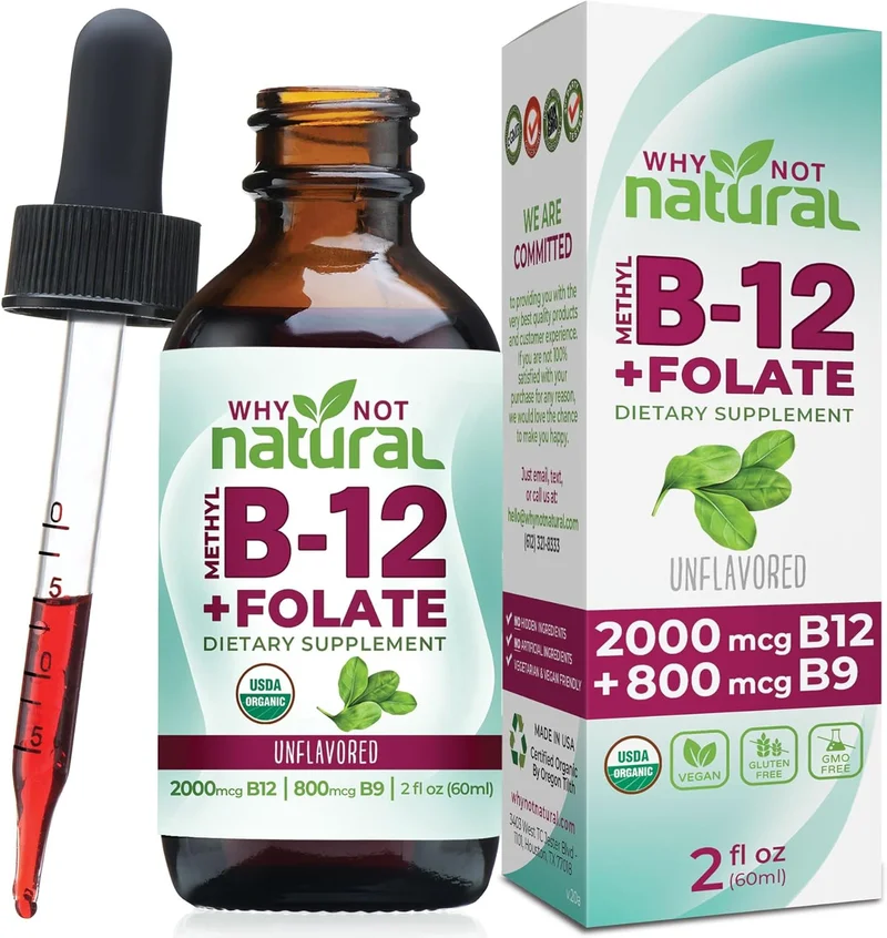 Why Not Natural Vitamin B12 Liquid Folate Drops - Rank 2 in Best Folic Acid Supplement of 2025
