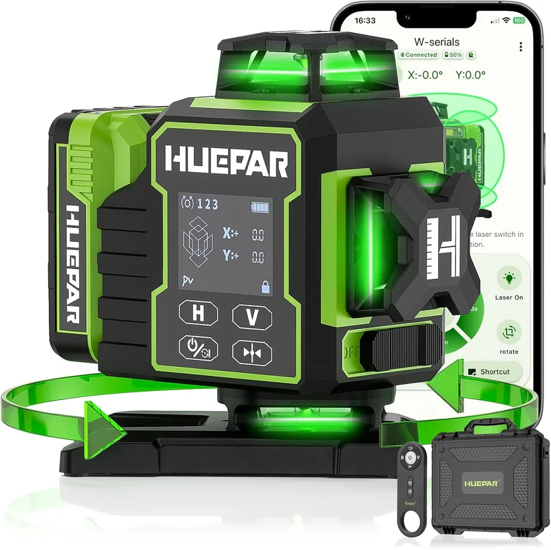 Huepar W04CG 360° Laser Level with Bluetooth - Rank 3 in Best Laser And Leveler of 2025
