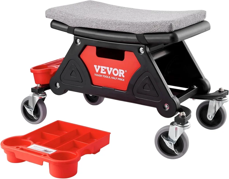VEVOR Mechanic Stool with Tool Storage - Rank 2 in Best Garage Creeper of 2025