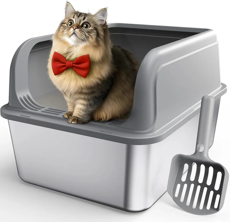 Powools Stainless Steel Cat Litter Box - Rank 6 in Best Litter Box For Cats of 2025
