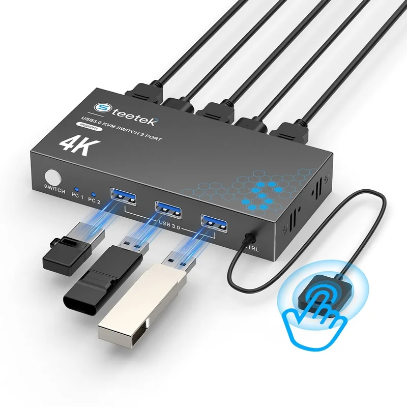 Hearvo USB 3.0 HDMI KVM Switch - Rank 6 in Best Kvm Switch of 2025