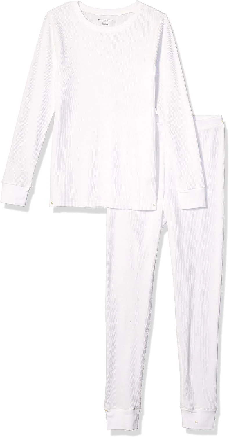 Women's Waffle Pajama Set, White, Medium - Rank 6 in Best Long Johns For Women of 2025