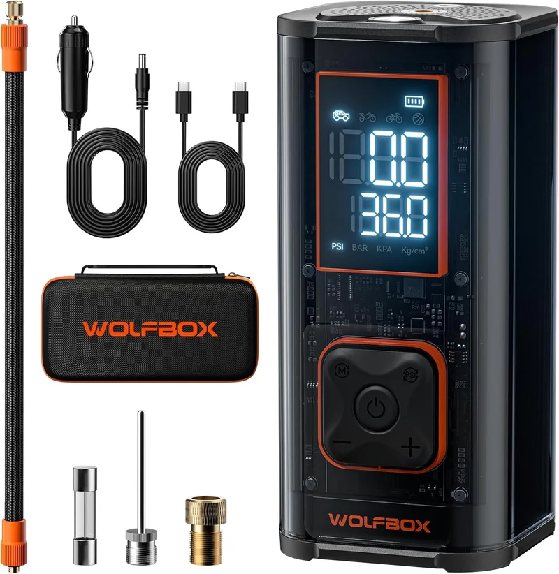 Wolfbox 12000mAh Portable Air Compressor Inflator - Rank 8 in Best Tire Inflator of 2025
