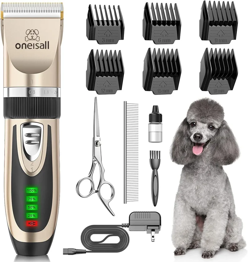 Oneisall Low Noise 2-Speed Rechargeable Pet Clippers - Rank 8 in Best Dog Haircut of 2025