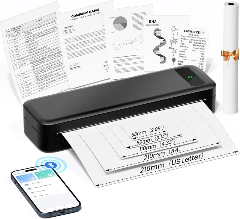 TATTMUSE Portable Wireless Inkless Thermal Printer - Rank 4 in Best Iphone Printer of 2025