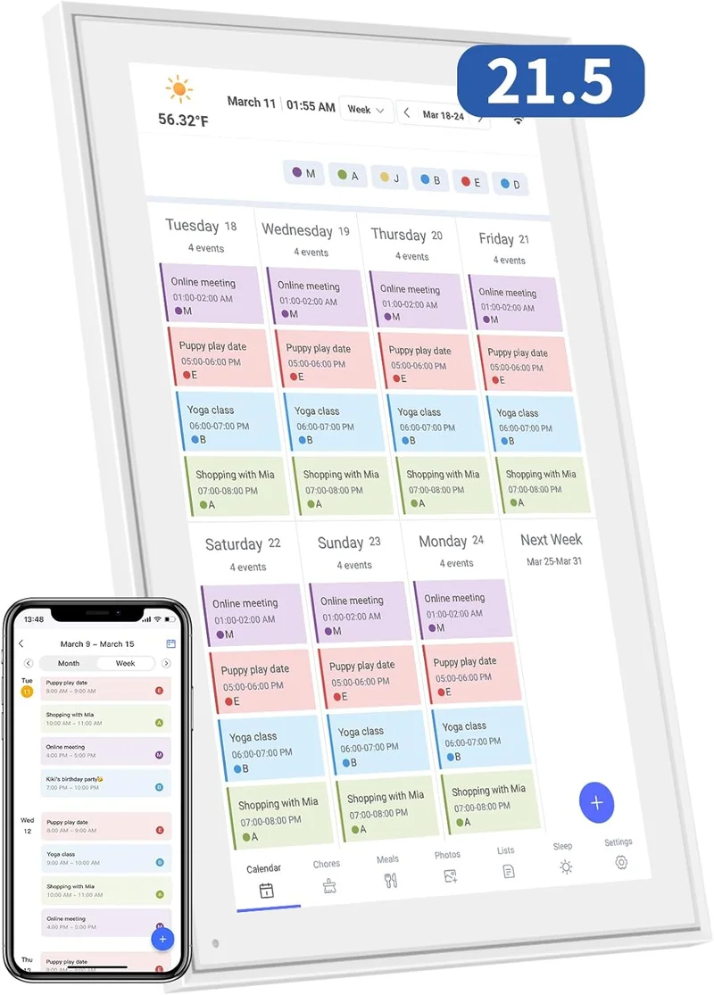 Herncptar 21.5 Inch Digital Calendar - Rank 2 in Best Skylight Calendar of 2025