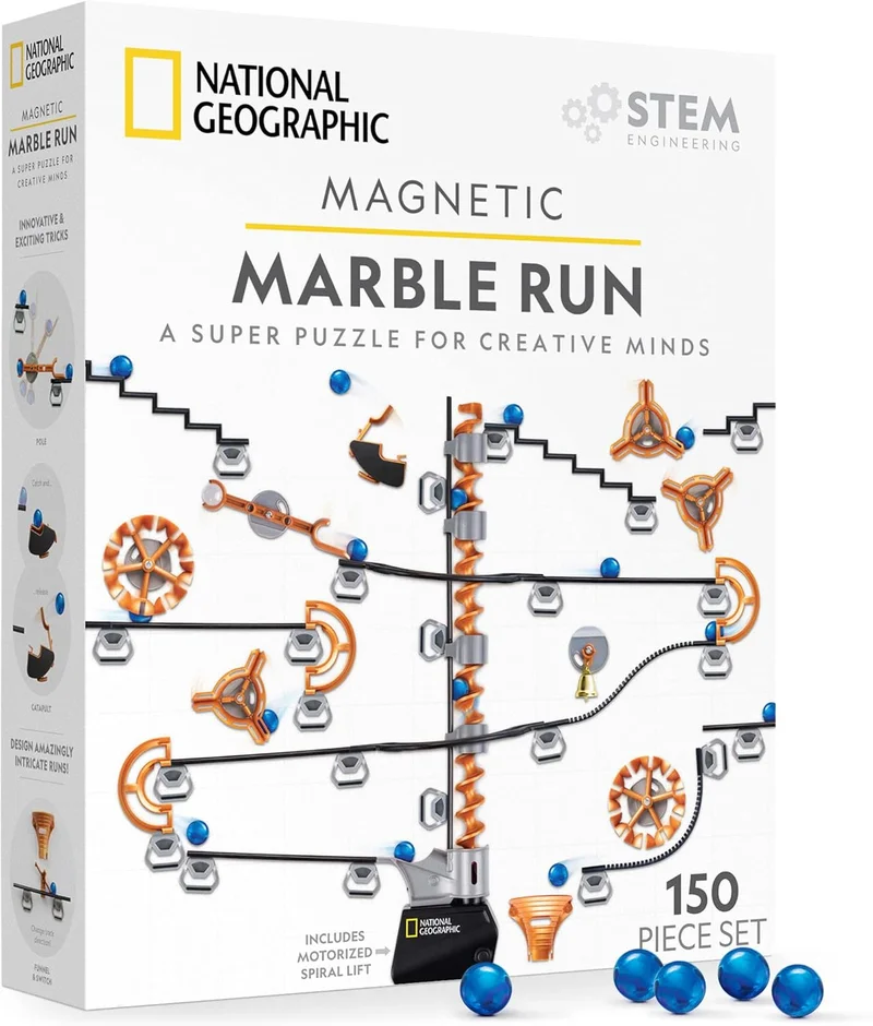 National Geographic Magnetic Marble Run 150-Piece STEM Set - Rank 7 in Best Marble Runs of 2025