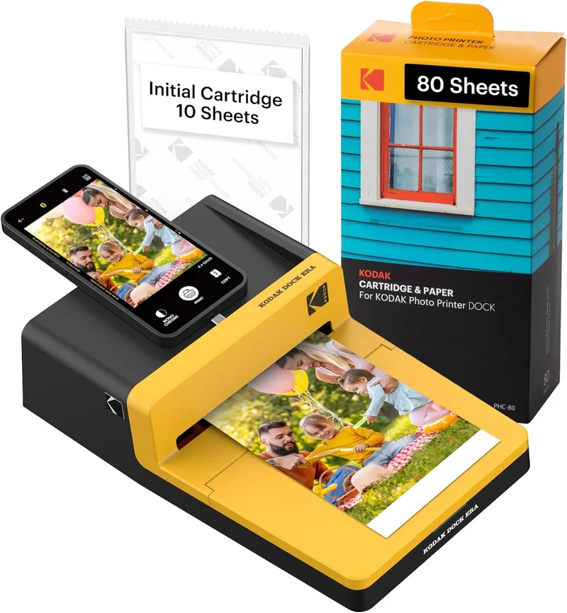 KODAK Dock ERA Plus 4PASS Portable Photo Printer 4x6 - Rank 5 in Best Iphone Printer of 2025