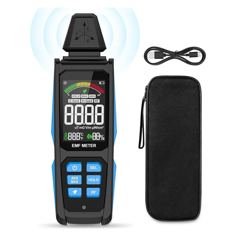 AceFox EMF Detector 3-in-1 Rechargeable Meter - Rank 3 in Best Emf Reader of 2025