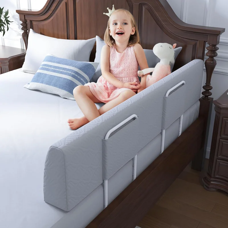 FigTime Toddler Bed Bumper Rail (Grey) - Rank 4 in Best Bed Rail For Kids of 2025