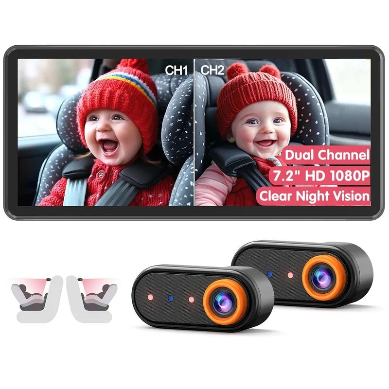 Luckview Dual Baby Car Camera with Display - Rank 10 in Best Baby Camera of 2025