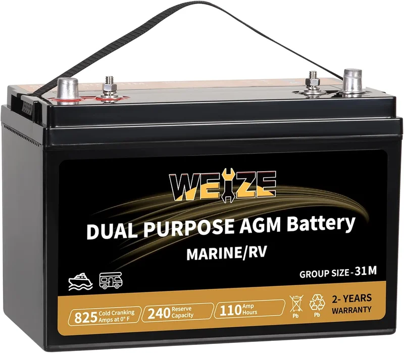 Weize Group 31M AGM Marine & RV Battery - Rank 7 in Best Deep Cycle Marine Batteries of 2025