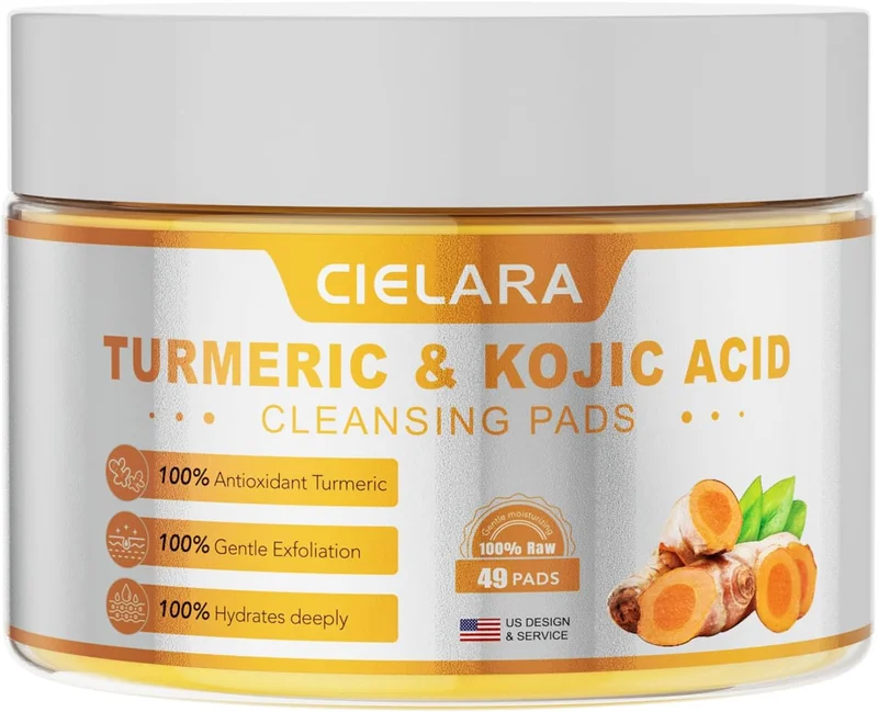 CIELARA Turmeric Kojic Acid Cleansing Pads - Rank 3 in Best Turmeric And Kojic Acid Soap of 2025