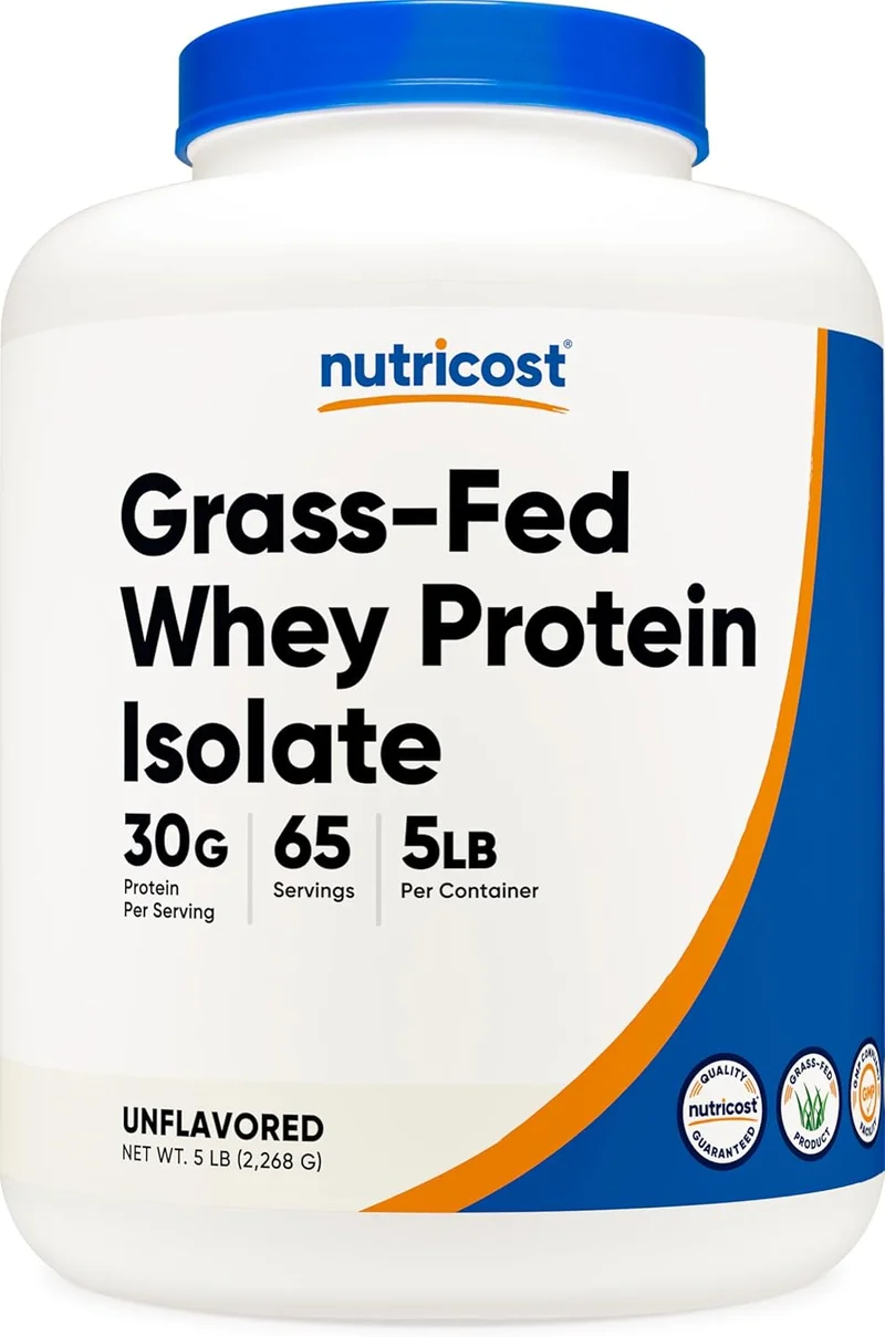 Nutricost Grass-Fed Whey Protein Isolate 5LBS - Rank 3 in Best Whey Protein Powders of 2025