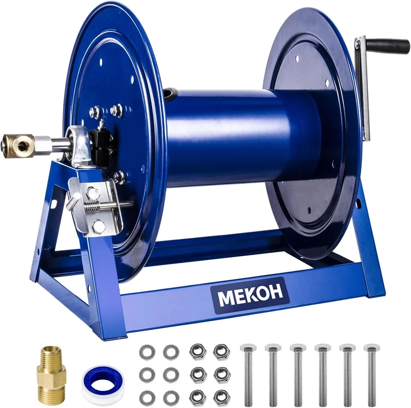 MEKOH Hand Crank Pressure Washer Hose Reel 350ft - Rank 5 in Best Pressure Washer Hose Reel of 2025