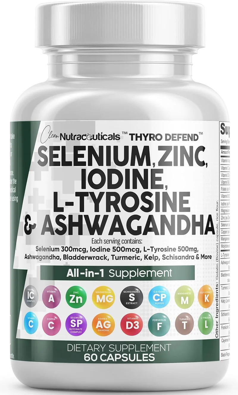 Thyroid Support Supplement with Selenium, Zinc, and Iodine - Rank 9 in Best Iodine Supplement of 2025