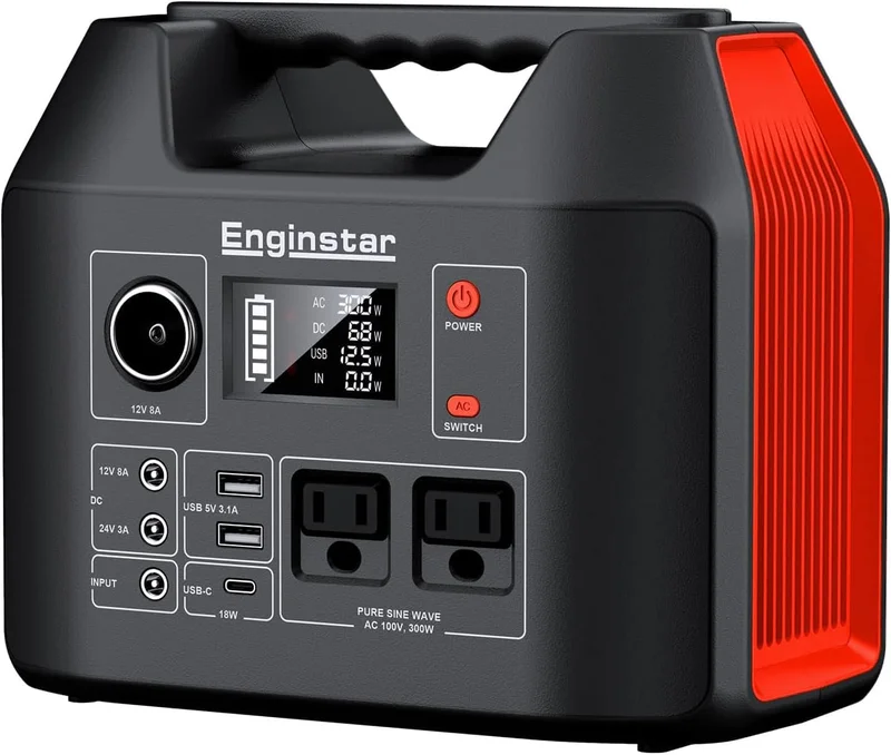 EnginStar Portable Power Station 300W 296Wh Battery Bank - Rank 10 in Best Electric Charger of 2025