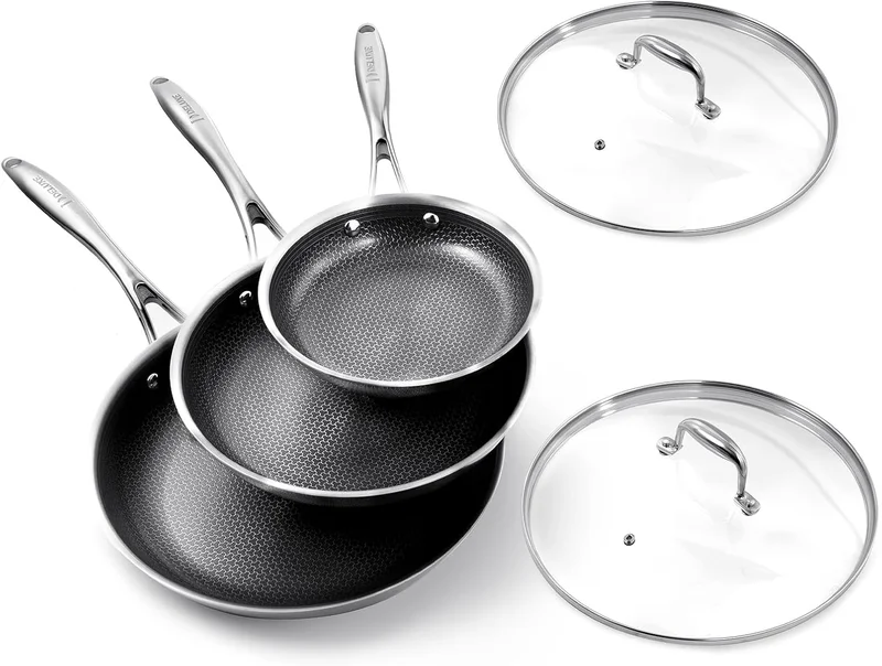 Deluxe Hybrid Ceramic Nonstick Fry Pan Set - Rank 7 in Best Hexclad Pans of 2025